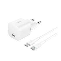 BELKIN Caricatore da Parete 25W + Cavo USB-C a USB-C 1m (Bianco)